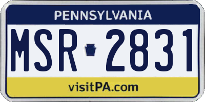 PA license plate MSR2831