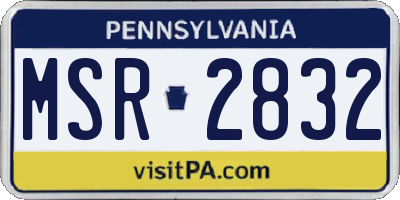 PA license plate MSR2832