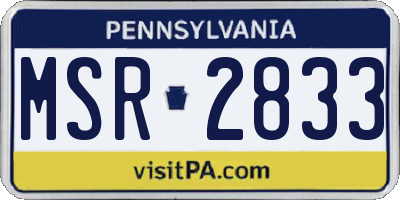 PA license plate MSR2833
