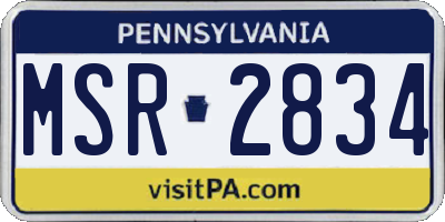 PA license plate MSR2834
