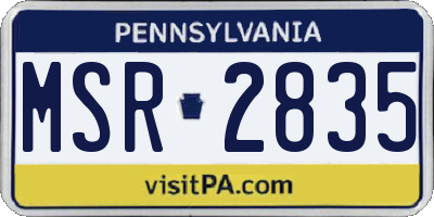 PA license plate MSR2835