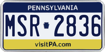 PA license plate MSR2836