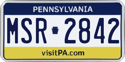 PA license plate MSR2842