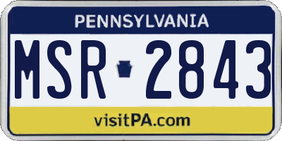 PA license plate MSR2843