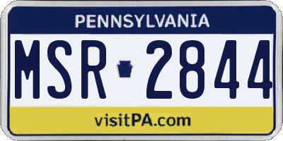 PA license plate MSR2844