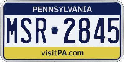 PA license plate MSR2845