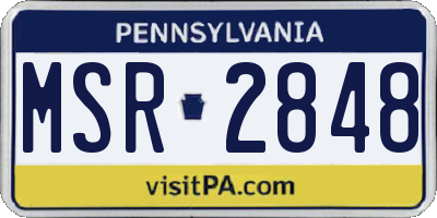 PA license plate MSR2848