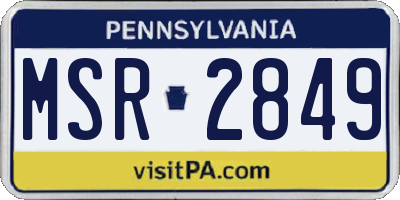PA license plate MSR2849
