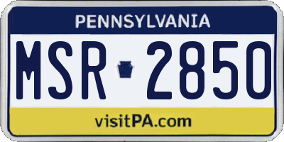 PA license plate MSR2850