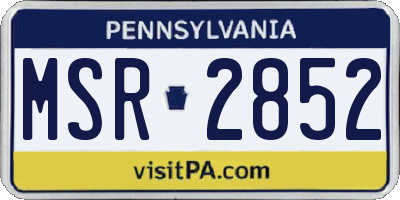 PA license plate MSR2852