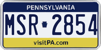 PA license plate MSR2854