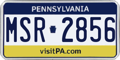 PA license plate MSR2856