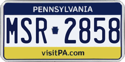 PA license plate MSR2858