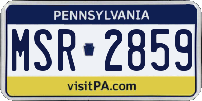 PA license plate MSR2859