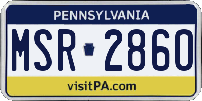 PA license plate MSR2860