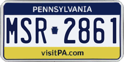 PA license plate MSR2861