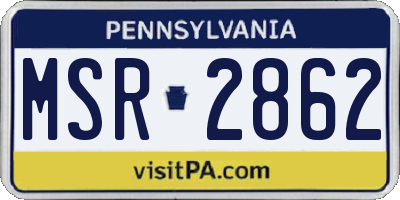 PA license plate MSR2862