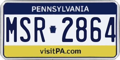 PA license plate MSR2864