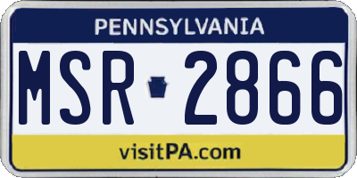 PA license plate MSR2866