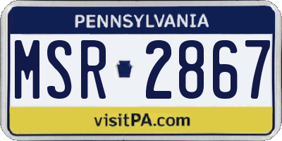 PA license plate MSR2867