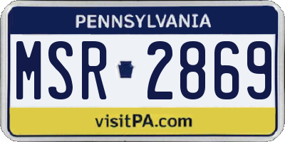 PA license plate MSR2869