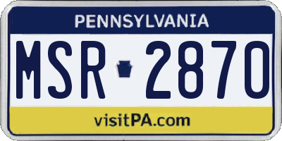 PA license plate MSR2870