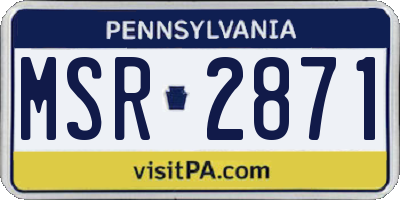 PA license plate MSR2871