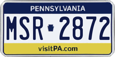 PA license plate MSR2872