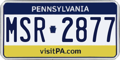 PA license plate MSR2877