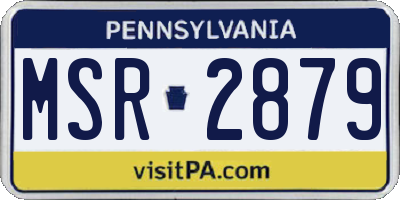 PA license plate MSR2879