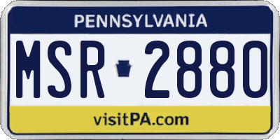 PA license plate MSR2880