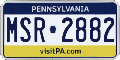 PA license plate MSR2882