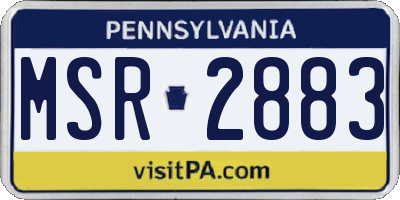 PA license plate MSR2883