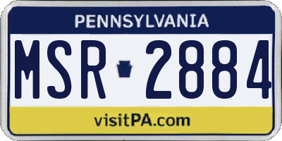 PA license plate MSR2884