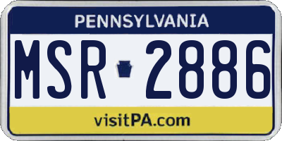 PA license plate MSR2886