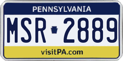 PA license plate MSR2889