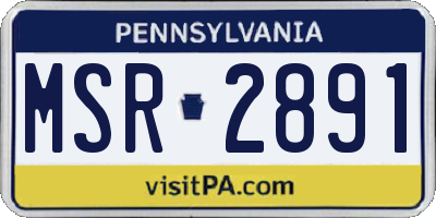 PA license plate MSR2891
