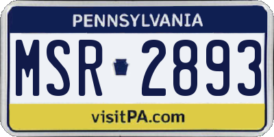 PA license plate MSR2893