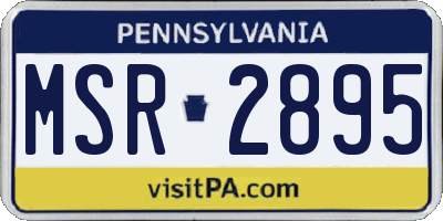 PA license plate MSR2895