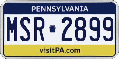 PA license plate MSR2899