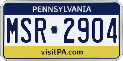 PA license plate MSR2904