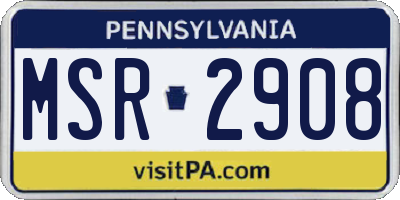 PA license plate MSR2908