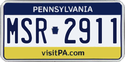 PA license plate MSR2911