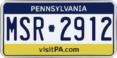 PA license plate MSR2912