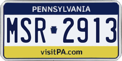 PA license plate MSR2913