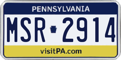 PA license plate MSR2914