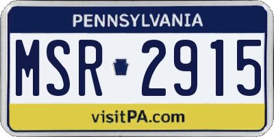 PA license plate MSR2915