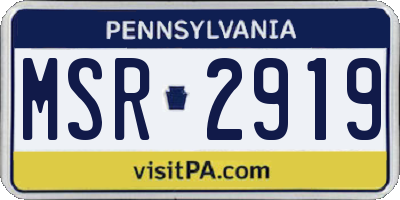 PA license plate MSR2919