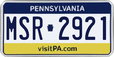 PA license plate MSR2921