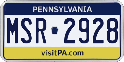 PA license plate MSR2928